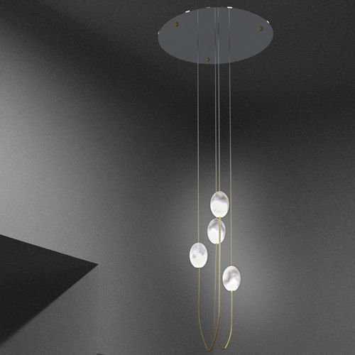 Contemporary chandelier - VÉNUS 04 - Octavio Amado - brass / alabaster / 4 light