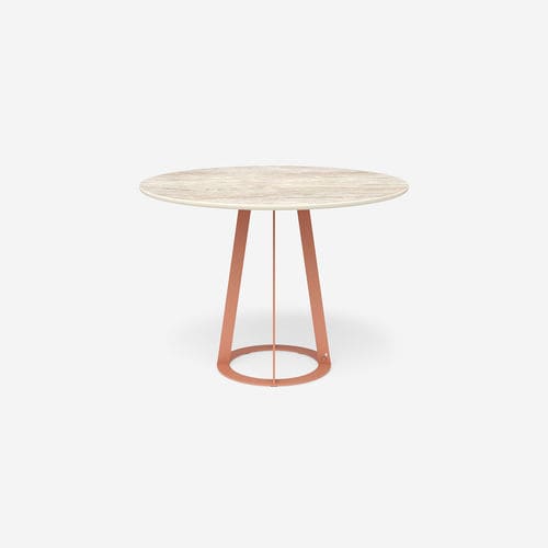 Contemporary dining table - Plat-O Round 4 - HALDANE - Dekton® / stainless steel base / round