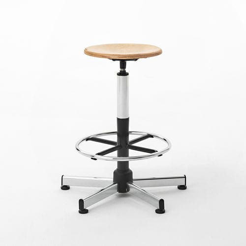 Industrial design stool - WORK 310 - Mara - wooden / steel base / with 5-spoke base