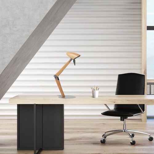 Desk lamp - LORA - Aluminor - steel / lacquered steel / wooden