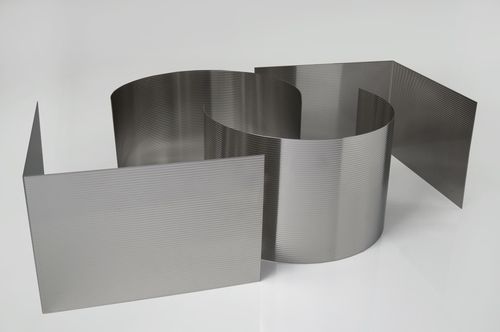 Patterned metal sheet - STRIPES  - Steel Color - stainless steel / for facade cladding