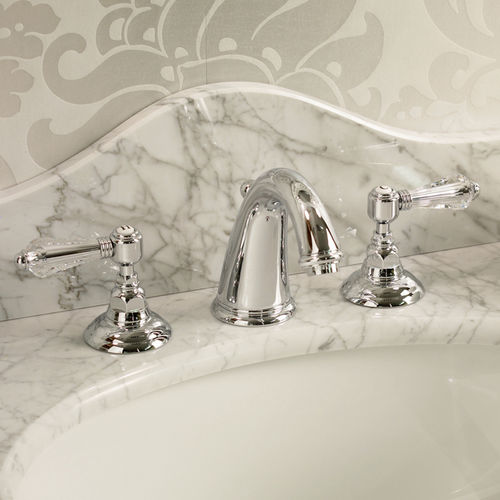 Double-handle washbasin mixer tap - 950.2108 - Aqua Prestige - countertop / brass / bathroom