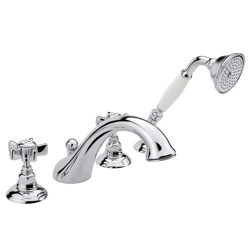 Double-handle bathtub mixer tap - 950.1404 - Aqua Prestige - deck mounted / brass / bathroom