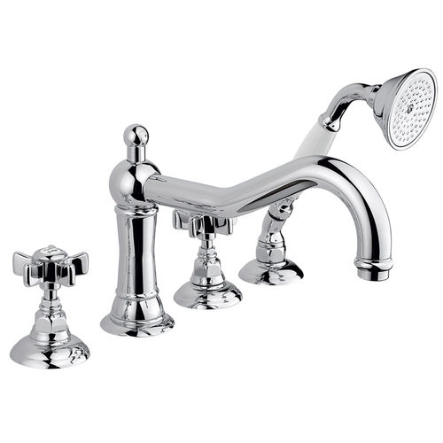 Double-handle bathtub mixer tap - 950.1449 - Aqua Prestige - deck mounted / brass / bathroom
