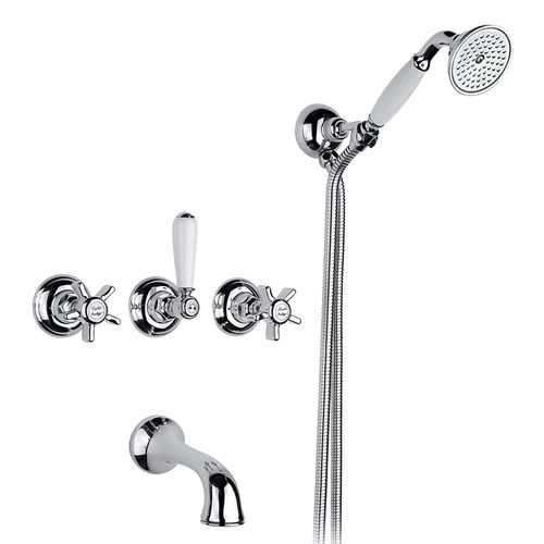 Double-handle shower mixer tap - 950.1403 - Aqua Prestige - for bathtub / built-in / brass