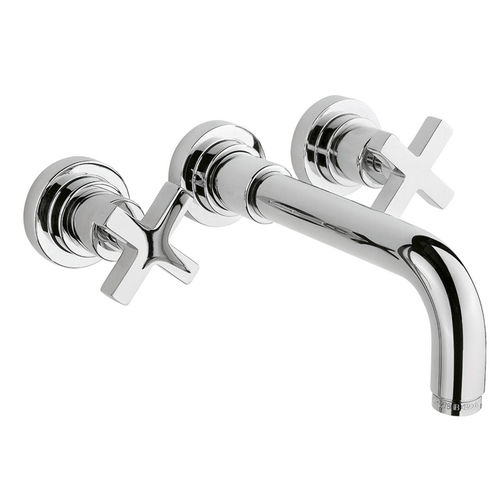 Double-handle washbasin mixer tap - 950.2207 - Aqua Prestige - wall-mounted / brass / bathroom