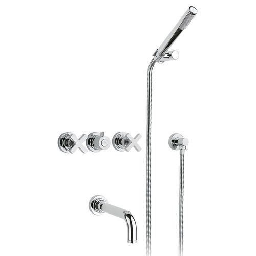 Double-handle shower mixer tap - 950.2203 - Aqua Prestige - for bathtub / built-in / brass