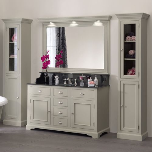 Free-standing washbasin cabinet - CARLTON - Aqua Prestige - wooden / marble / quartz