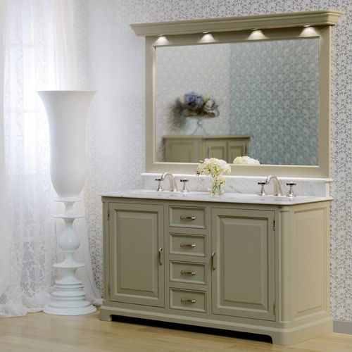 Double washbasin cabinet - REGENT 155 - Aqua Prestige - free-standing / wooden / marble