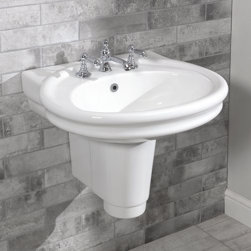 Wall-mounted washbasin - 240.12601 & 240.12625 - Aqua Prestige - porcelain / with mixer tap / oval