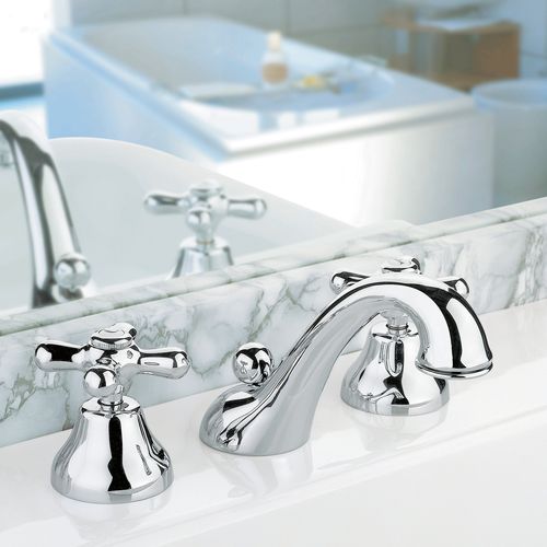 Double-handle washbasin mixer tap - 950.2508.01 - Aqua Prestige - countertop / brass / bathroom