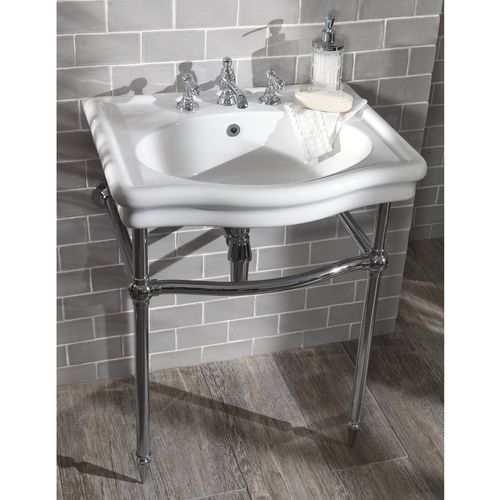 Free-standing washbasin - LOXLEY WITHOUT SPLASH GUARD - Aqua Prestige - porcelain / brass / 1-hole