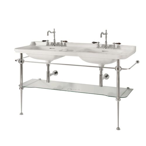 Free-standing washbasin - WALDORF - Aqua Prestige - porcelain / double / rectangular