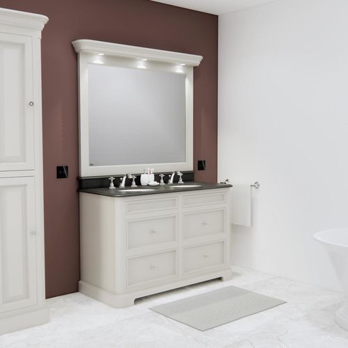 Double washbasin cabinet - ADAGIO 130 - Aqua Prestige - free-standing / wooden / ceramic