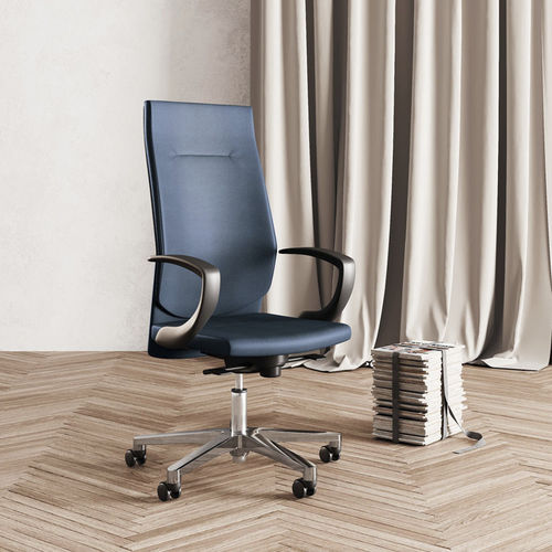 Contemporary executive chair - GALASSIA - Las Mobili - leather / fabric / wooden
