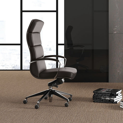 Contemporary executive chair - SCENA - Las Mobili - leather / metal / with headrest