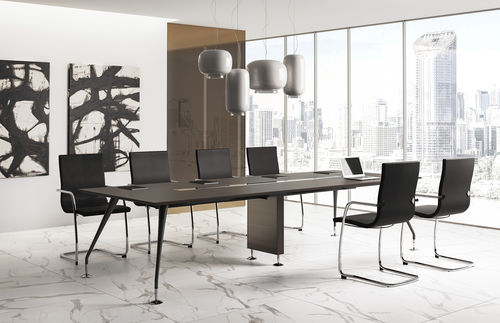 Contemporary boardroom table - ENOSI  - Las Mobili - wooden / metal base / rectangular