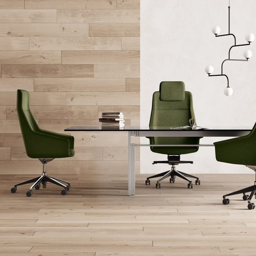 Contemporary executive chair - JERA - Las Mobili - leather / fabric / metal
