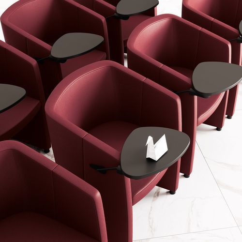 Contemporary conference chair - MOVIE - Las Mobili - indoor / leather / leather base