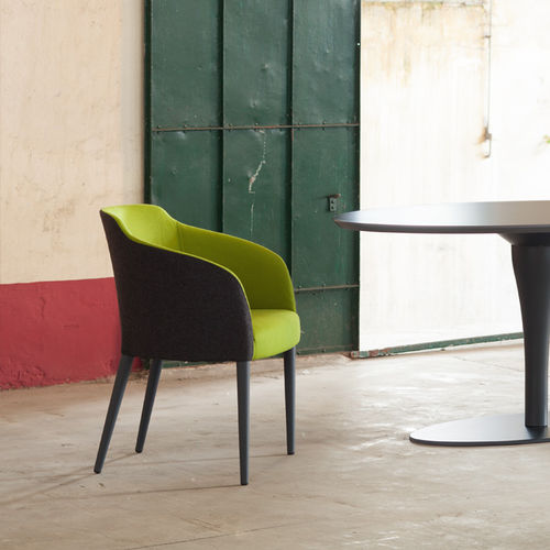 Contemporary chair - STELLA - RICCARDO RIVOLI Design - indoor / fabric / leather