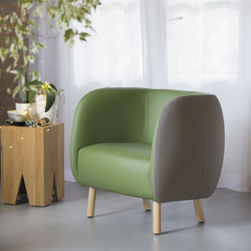 Contemporary armchair - MOUSSE P - CHAIRS & MORE - leather / fabric / contract