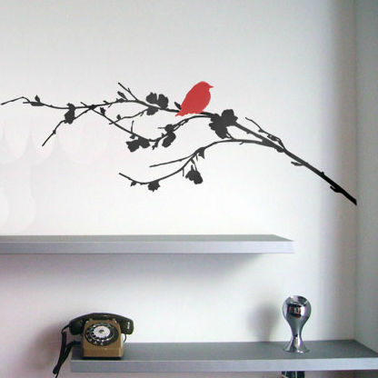 Nature wall sticker - BIRD ON A BRANCH 	 - Paristic - decorative