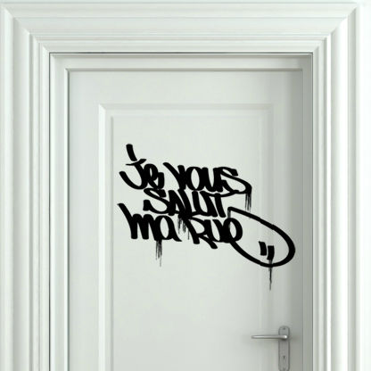 Graffiti wall sticker - JE VOUS SALUE TAG - Paristic