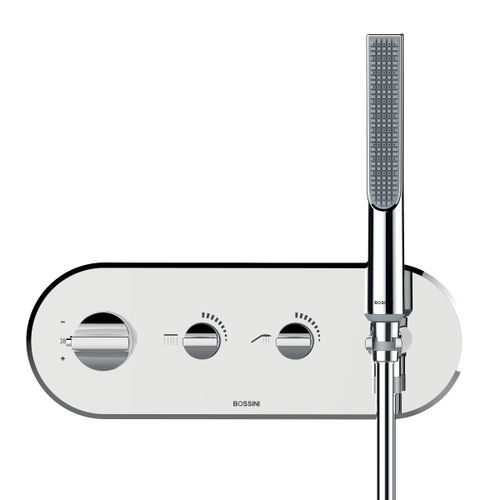 Shower mixer tap - Z00523+Z00135 - BOSSINI - wall-mounted / thermostatic / chromed metal