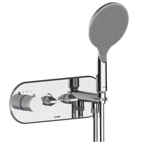 Bathtub mixer tap - Z00616 + Z00135 - BOSSINI - wall-mounted / thermostatic / metal