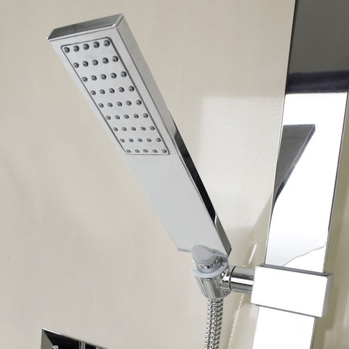 Rectangular hand shower - B00270 - BOSSINI - chromed metal / contemporary / silver-colored