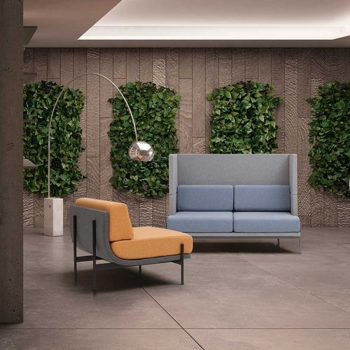 Contemporary sofa - TWENTY L_HIGH - Moschella Sedute Srl - fabric / polyurethane foam / high-back
