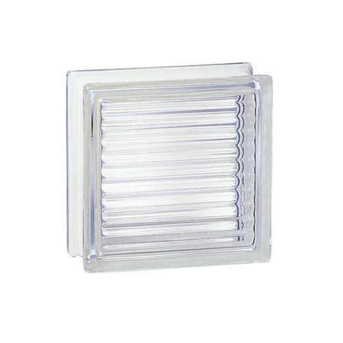 Square glass brick - 60031 - LA ROCHERE - grooved / textured / for facade