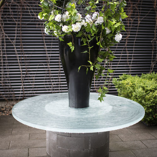 Glass table top - ThinkGlass - round / outdoor / transparent