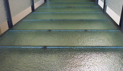 Patterned glass panel - AVANTAS NETWORK – MONTREAL - ThinkGlass - textured / translucent / for walkways