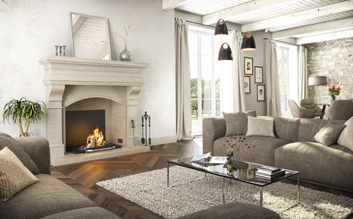 Wood-burning fireplace - XO 50 - LORFLAM Novadev - floor-mounted / Single-sided / open hearth