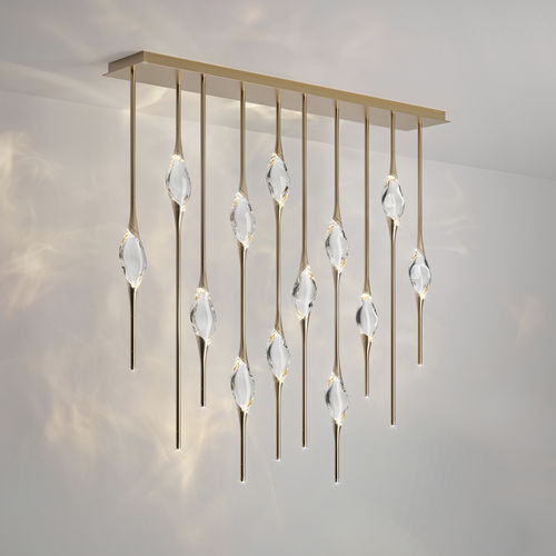 Staggered chandelier - IL PEZZO 12 - Il Pezzo Mancante - original design / crystal / brass