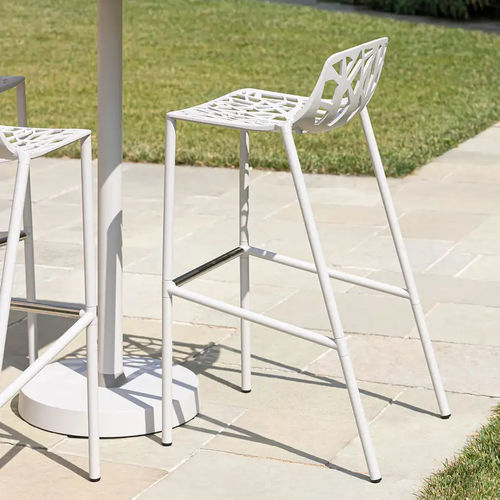 Contemporary bar chair - FOREST - FAST SPA - outdoor / painted aluminum / painted aluminum base