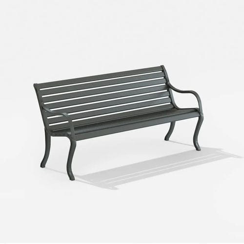 Traditional garden bench - Oasi - Omnia Selection - FAST SPA - painted aluminum / with backrest / with armrests