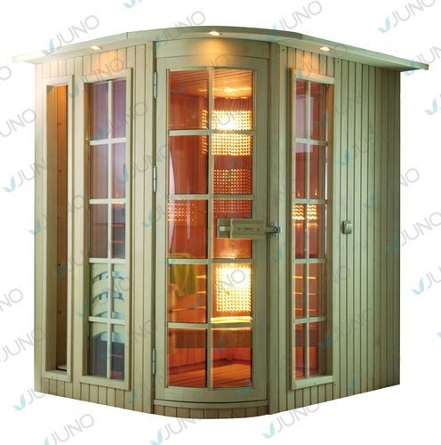 Electric sauna - FIORE - Juno SPA Design & Manufacture - commercial / wood / tempered glass