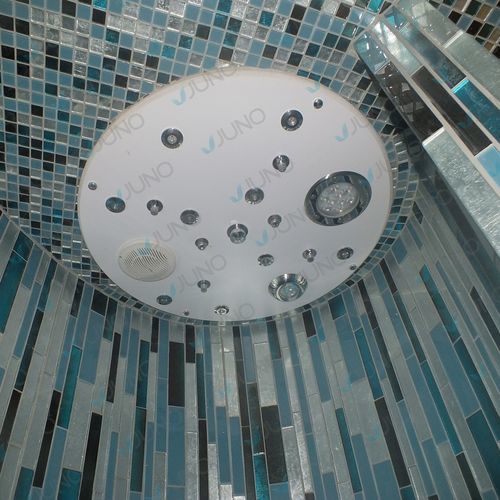 Metal lateral shower head - Juno SPA Design & Manufacture - round / white / for hotel