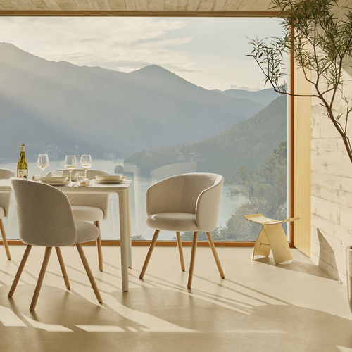 Contemporary dining chair - MIKADO - vitra - indoor / fabric / leather