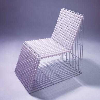 Original design armchair - PEARL - 22 22 EDITION DESIGN - metal / white / commercial