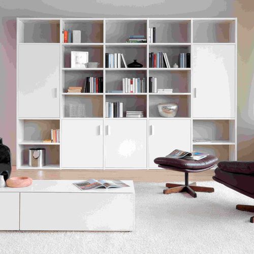 Modular bookcase - SINUS 002  - Sudbrock - contemporary / wooden / lacquered wood