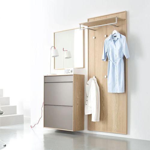 Contemporary entryway cabinet - PANAMA 464 - Sudbrock - solid wood / with mirror / with storage compartment