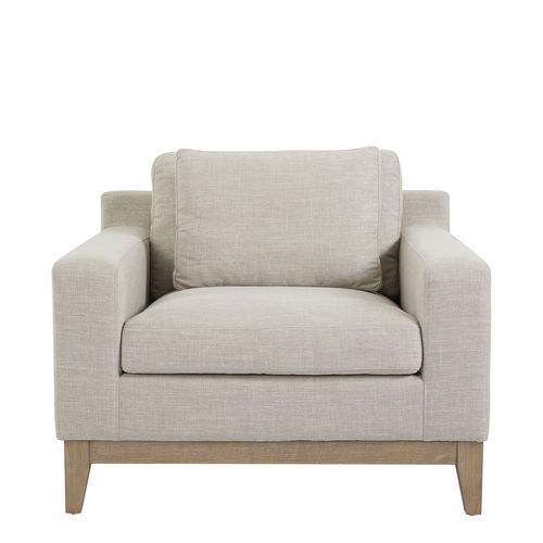 Contemporary armchair - LEONORE - BLANC D'IVOIRE - fabric / plywood / pine