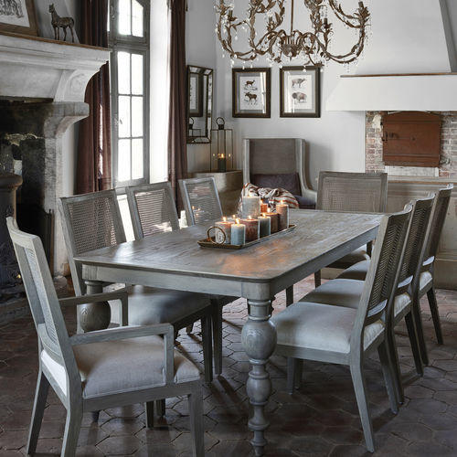 Traditional dining chair - EVA - BLANC D'IVOIRE - indoor / linen / foam
