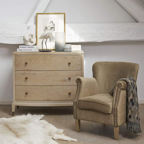 Traditional chest of drawers - INES - BLANC D'IVOIRE - oak / handmade / 3-drawer