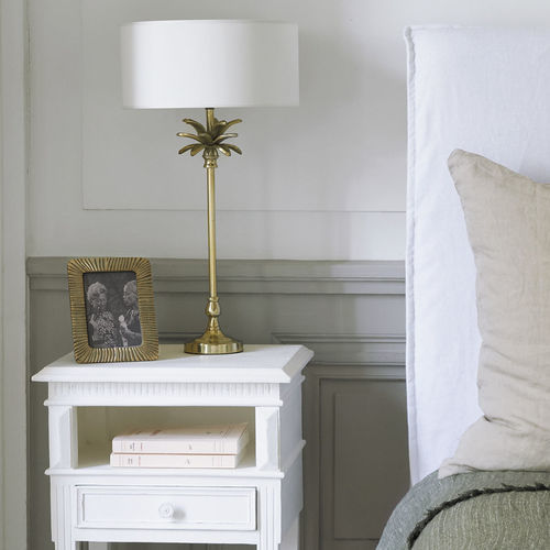 Bedside table lamp - LUCIE - BLANC D'IVOIRE - aluminum / traditional / corded
