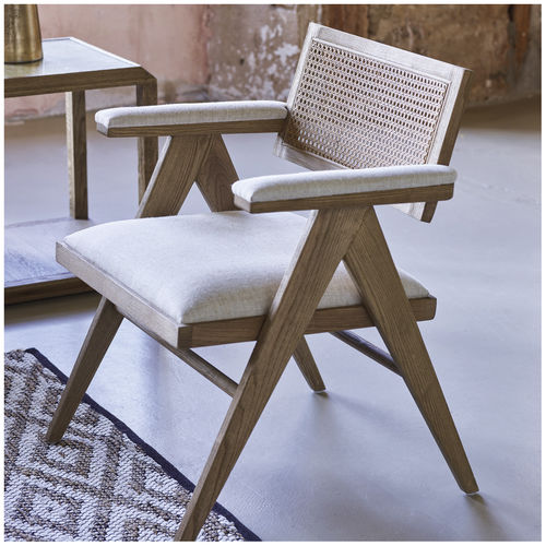 Traditional chair - COLBY - BLANC D'IVOIRE - indoor / linen / ash