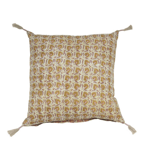 Square cushion - FLORA - BLANC D'IVOIRE - patterned / home / commercial